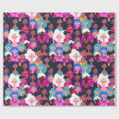 文化数々の女性パタカラフルーン ラッピングペーパー (フラット)