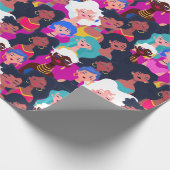 文化数々の女性パタカラフルーン ラッピングペーパー (角)