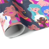 文化数々の女性パタカラフルーン ラッピングペーパー (ロールコーナー)