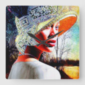 文化的な優雅さ スクエア壁時計 (正面)