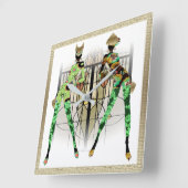 文化的ストーリーテリング スクエア壁時計 (傾斜)