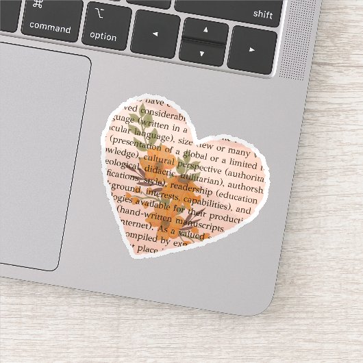 文化的視点 クールなハート型の文字 シール (詳細)