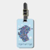 文化項目が付いているオーストラリアの地図 ラゲッジタグ (正面縦)
