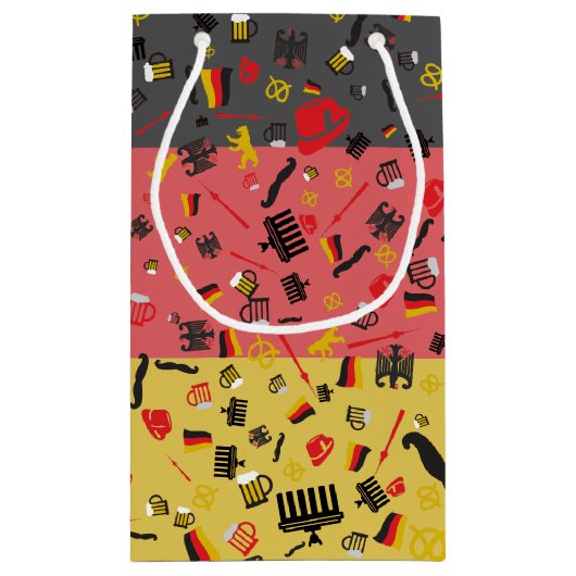 文化項目が付いているドイツの旗 スモールペーパーバッグ