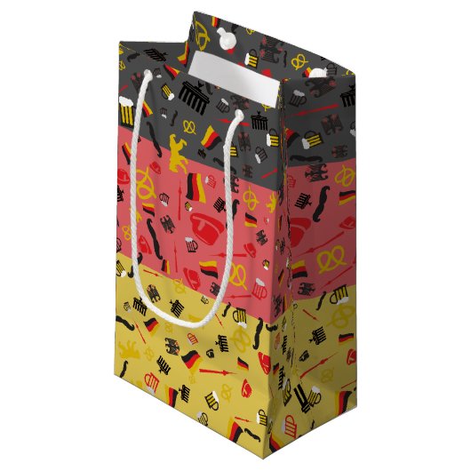 文化項目が付いているドイツの旗 スモールペーパーバッグ (正面アングル)