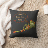 文字おもしろいメッセージまたは引用を伴うカエルの姿勢 クッション (ブランケット)