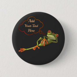 文字おもしろいメッセージまたは引用を伴うカエルの姿勢 缶バッジ