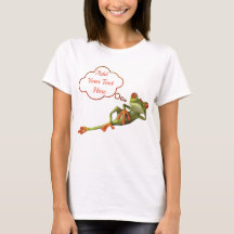 文字おもしろいメッセージまたは引用を伴うカエルの姿勢