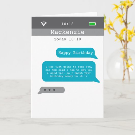 文字おもしろい誕生日ユーモア カード (黄色い花)