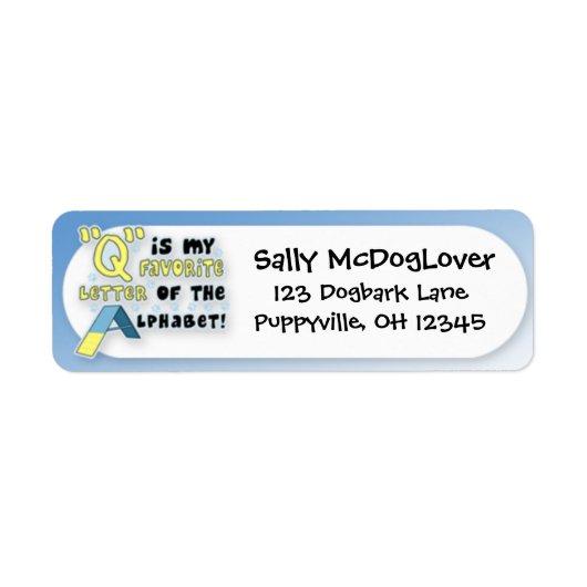 文字お気に入りのQ ラベル (正面)