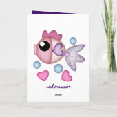 文字が付いているハートカードを運んでいるフクロウを愛して下さい シーズンカード (裏面)