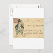 文字が付いているブタそして空のポケット ポストカード (正面/裏面)