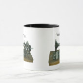 文字が付いているヴィンテージのミシン マグカップ (中央)