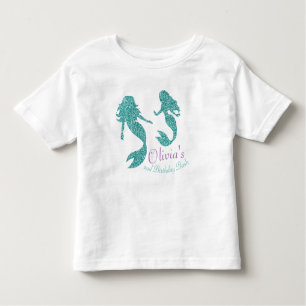 文字が付いている人魚の幼児のTシャツ トドラーTシャツ
