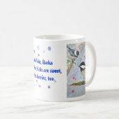 文字が付いている北極の《鳥》アメリカゴガラのマグ コーヒーマグカップ (正面右)