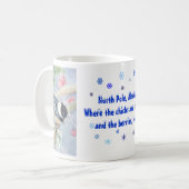 文字が付いている北極の《鳥》アメリカゴガラのマグ コーヒーマグカップ (正面左)