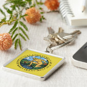 文字が付いている星Keychain キーホルダー (側面)