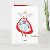 文字が付いている装飾的な万華鏡のように千変万化するパターンのクリスマスカード シーズンカード (裏面)