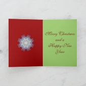 文字が付いている装飾的な万華鏡のように千変万化するパターンのクリスマスカード シーズンカード (内部)