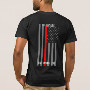 文字が付いている赤線米国旗のグラフィックを薄くして下さい Tシャツ