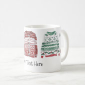 文字が付いている醜いセーター コーヒーマグカップ (正面右)