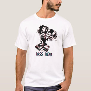 文字が付いている3D低音の頭部 Tシャツ