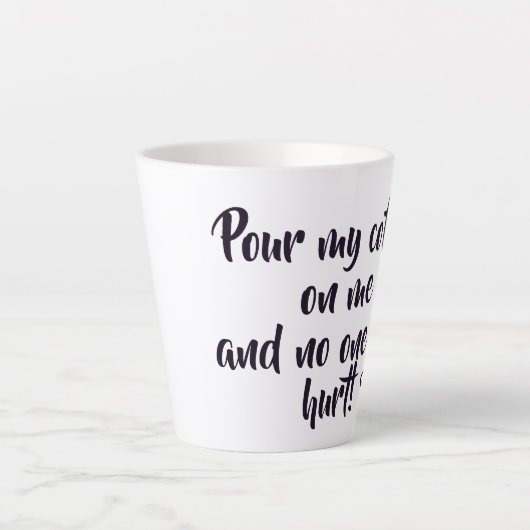 文字が刻まれおもしろいたマグ カフェラテマグ (正面)