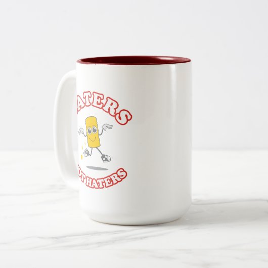 文字が文字ではない ツートーンマグカップ (正面左)