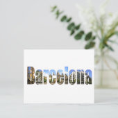 文字で観光客アトラクション付きバルセロナ ポストカード (スタンド正面)