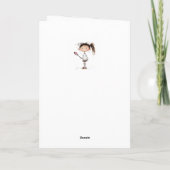 文字で、かわいいテニススターの女の子 シーズンカード (裏面)