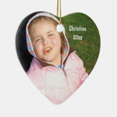 文字とあなた自身のハートの写真の記念品を作成して下さい セラミックオーナメント (右)