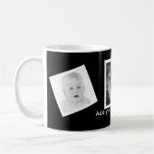 文字との傾けられた写真のカスタムなパーソナライズ コーヒーマグカップ (左)