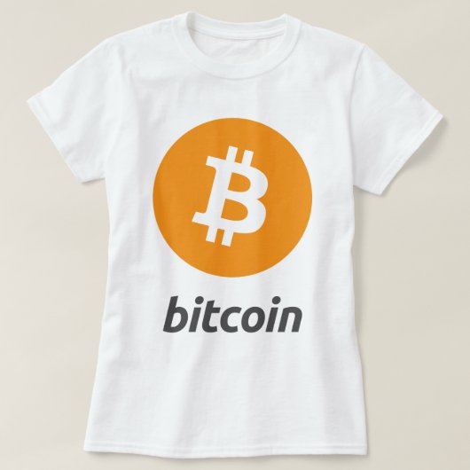 文字とのBitcoinのロゴ Tシャツ (デザイン正面)