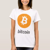 文字とのBitcoinのロゴ Tシャツ (正面)