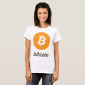 文字とのBitcoinのロゴ Tシャツ (正面フル)