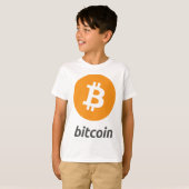 文字とのBitcoinのロゴ Tシャツ (正面フル)
