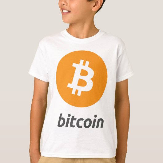 文字とのBitcoinのロゴ Tシャツ (正面)