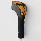 文字とアフリカのオレンジでロマンチックな夕日 ゴルフヘッドカバー (アングル)