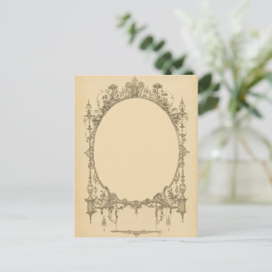 文字とイメージを華美ヴィンテージフレームに追加縁ど, ポストカード (スタンド正面)