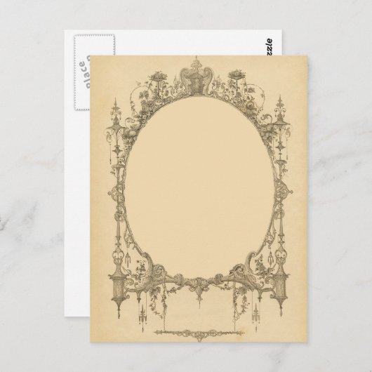 文字とイメージを華美ヴィンテージフレームに追加縁ど, ポストカード (正面/裏面)