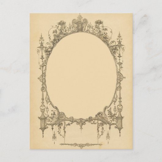 文字とイメージを華美ヴィンテージフレームに追加縁ど, ポストカード (正面)