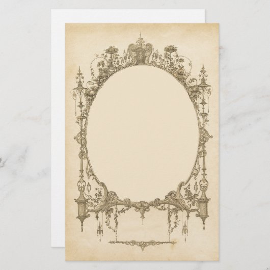 文字とイメージを華美ヴィンテージフレームに追加縁ど, 便箋 (正面/裏面)