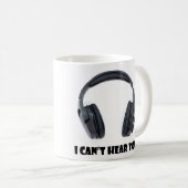 文字とヘッドホーン私は聞くことができません コーヒーマグカップ (正面右)