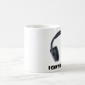文字とヘッドホーン私は聞くことができません コーヒーマグカップ (中央)