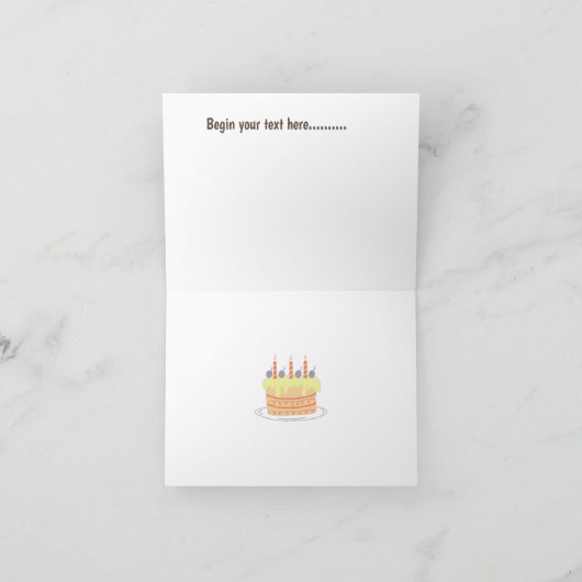 文字と写真の裏側かわいい子供の誕生日を追加 カード (内部)