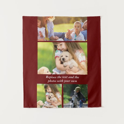 文字と写真を自分で置き換える タペストリー (正面)