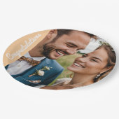 文字と写真カスタムのパーソナライズされたパーティー写真 ペーパープレート (アングル)