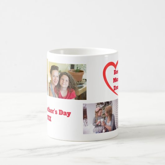 文字と写真コラージコーヒーマグ母の日 コーヒーマグカップ (中央)