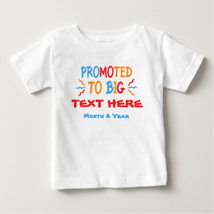 文字と日付でビッグカスタムに昇格 ベビーTシャツ