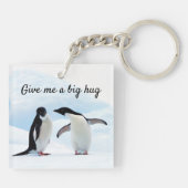 文字と氷の写真でビッグハグペンギン キーホルダー (裏面)